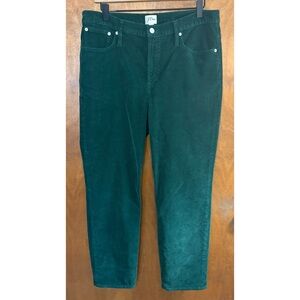 J. Crew Forest Green High Rise Vintage Straight Corduroy Pants Preppy Academia